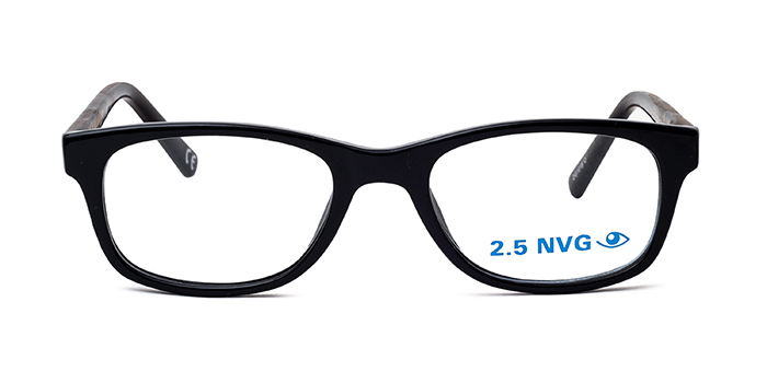 2.5 NVG by Essilor Black Full Frame Rectangle Eyeglasses for Kids