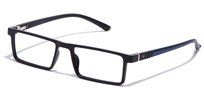  Black Full Frame Rectangle Computer Glasses for Men