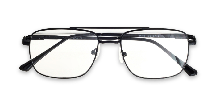  Black Full Frame Square Eyeglasses for Men and Women