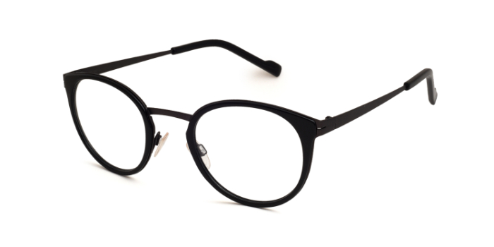 Titan Flex Black Full Frame Round Eyeglasses for Men and Women