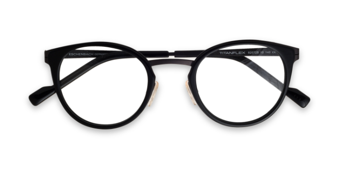 Titan Flex Black Full Frame Round Eyeglasses for Men and Women