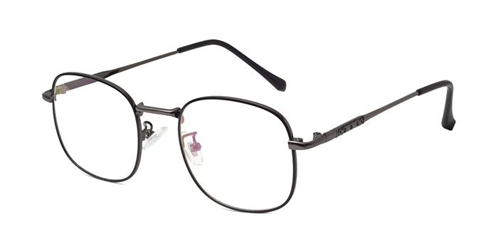  Gunmetal Full Frame Square Eyeglasses for Men and Women