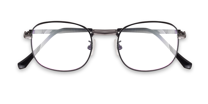  Gunmetal Full Frame Square Eyeglasses for Men and Women