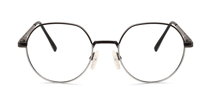  Gunmetal Full Frame Round Computer Glasses for Men and Women