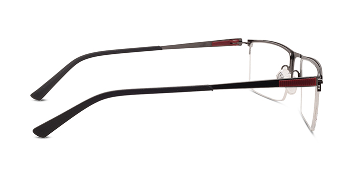  Gunmetal Full Frame Rectangle Eyeglasses for Men and Women
