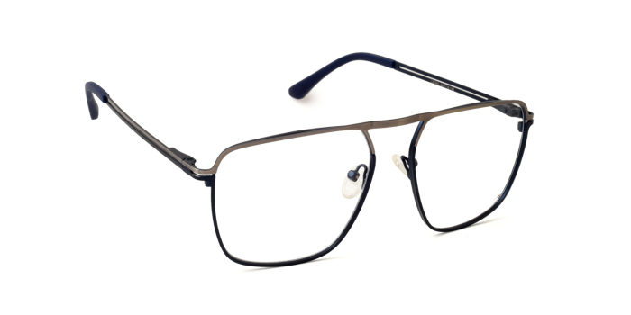  Gunmetal Full Frame Square Eyeglasses for Men and Women