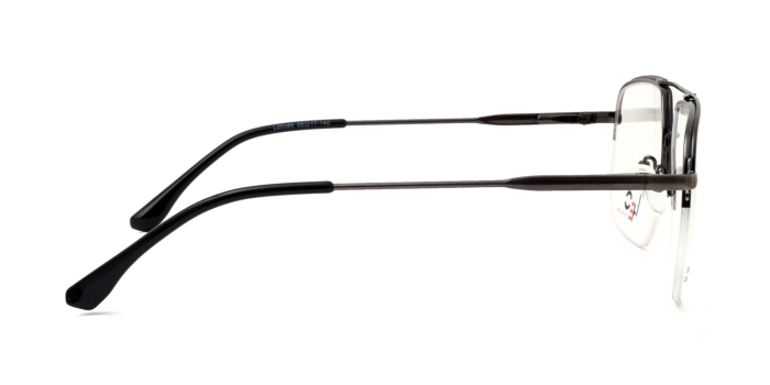  Gunmetal Half Frame Square Eyeglasses for Men and Women