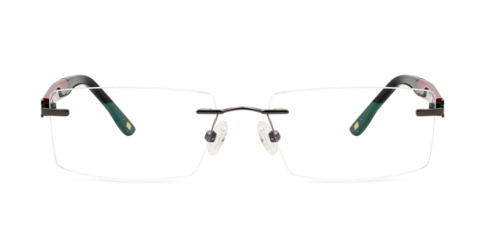 KILLER Gunmetal Rimless Rectangle Eyeglasses for Men and Women