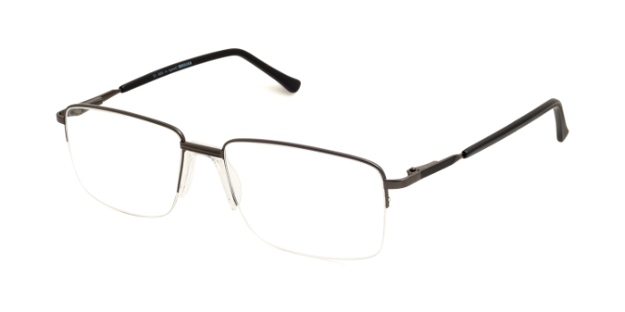 KILLER Gunmetal Half Frame Rectangle Eyeglasses for Men and Women