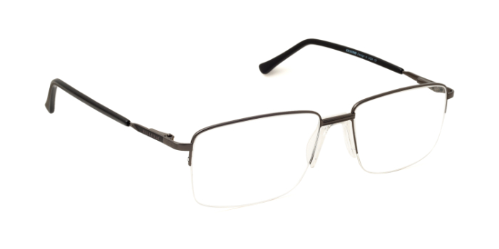 KILLER Gunmetal Half Frame Rectangle Eyeglasses for Men and Women