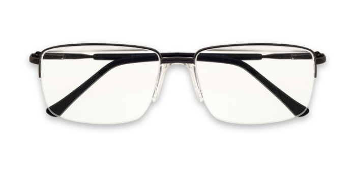 KILLER Gunmetal Half Frame Rectangle Eyeglasses for Men and Women