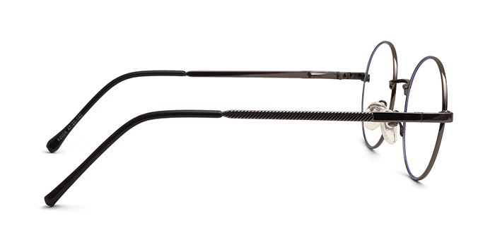  Gunmetal Full Frame Round Eyeglasses for Men and Women