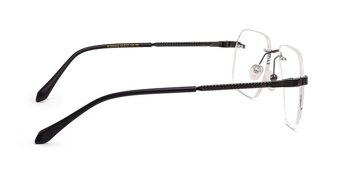  Gunmetal Rimless Square Eyeglasses for Men and Women