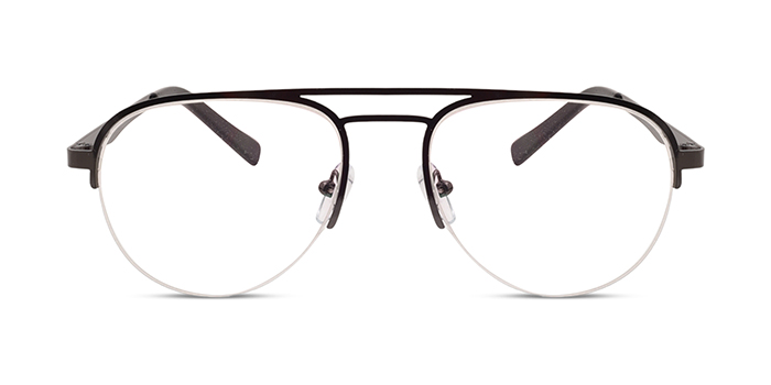  Gunmetal Half Frame Aviator Eyeglasses for Men and Women
