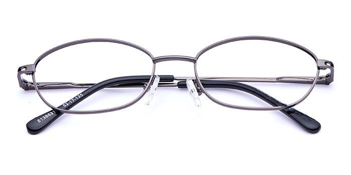  Gunmetal Full Frame Oval Computer Glasses for Women