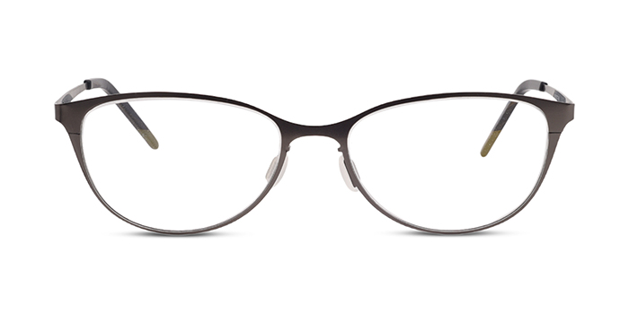  Gunmetal Full Frame Oval Eyeglasses for Women