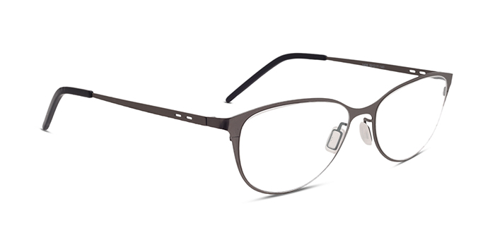 Gunmetal Full Frame Oval Eyeglasses for Women