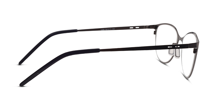  Gunmetal Full Frame Oval Eyeglasses for Women