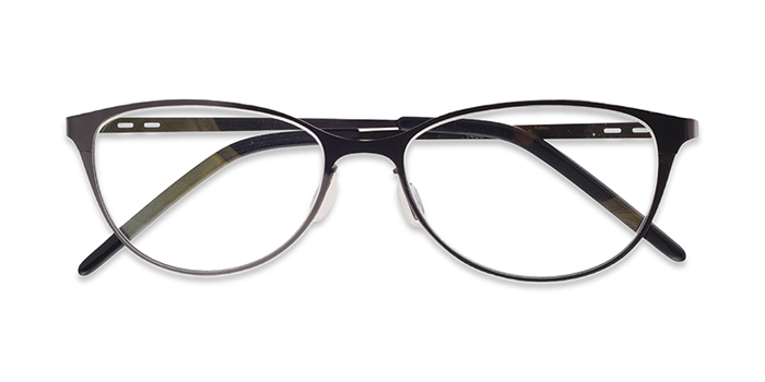  Gunmetal Full Frame Oval Eyeglasses for Women