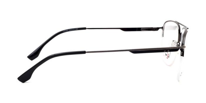  Gunmetal Half Frame Square Eyeglasses for Men and Women