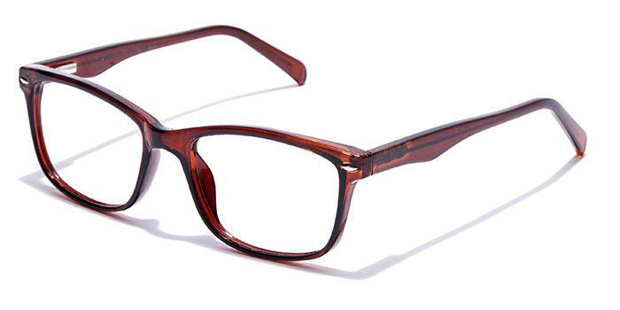  Glossy Brown Full Frame Wayfarer Eyeglasses for Men and Women