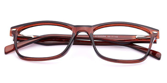  Glossy Brown Full Frame Wayfarer Eyeglasses for Men and Women