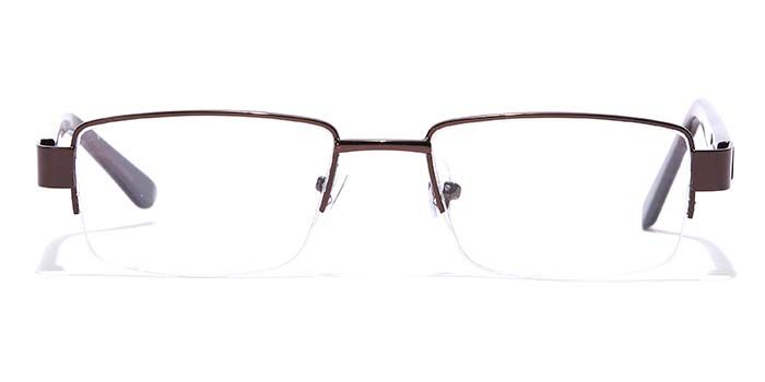  Glossy Clear Half Frame Rectangle Eyeglasses for Men and Women