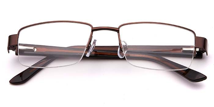  Glossy Clear Half Frame Rectangle Eyeglasses for Men and Women