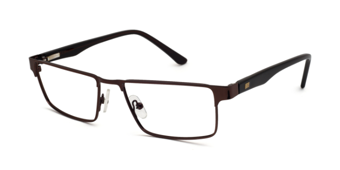  Brown Full Frame Rectangle Eyeglasses for Men and Women