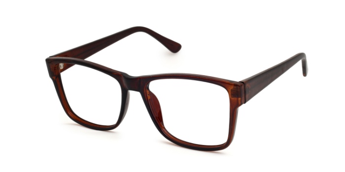  Brown Full Frame Square Eyeglasses for Men and Women