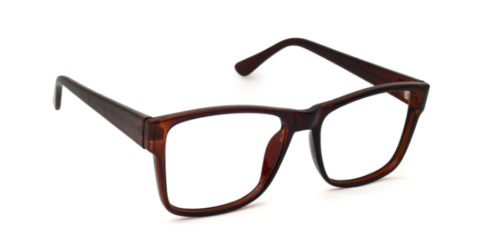  Brown Full Frame Square Eyeglasses for Men and Women