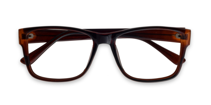  Brown Full Frame Square Eyeglasses for Men and Women