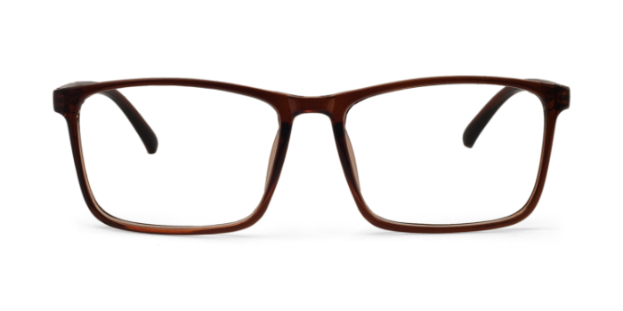  Brown Full Frame Rectangle Eyeglasses for Men and Women