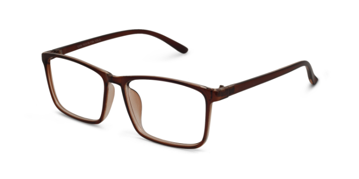  Brown Full Frame Rectangle Eyeglasses for Men and Women