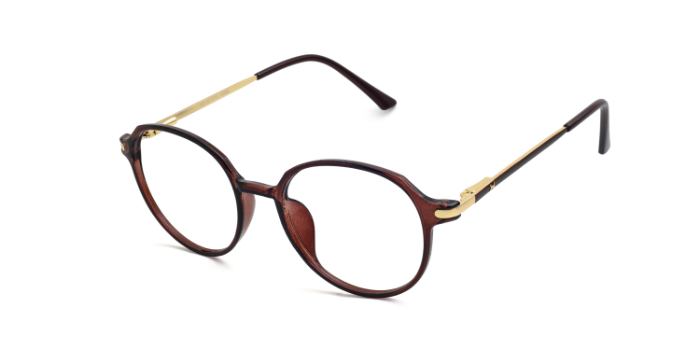  Brown Full Frame Round Eyeglasses for Men and Women