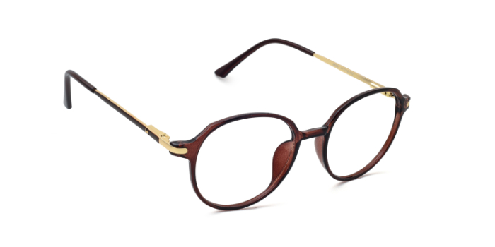  Brown Full Frame Round Eyeglasses for Men and Women