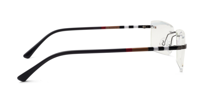  Brown Rimless Rectangle Eyeglasses for Men and Women