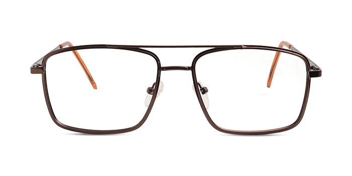  Brown Full Frame Square Eyeglasses for Men and Women