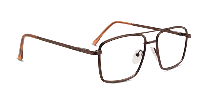  Brown Full Frame Square Eyeglasses for Men and Women