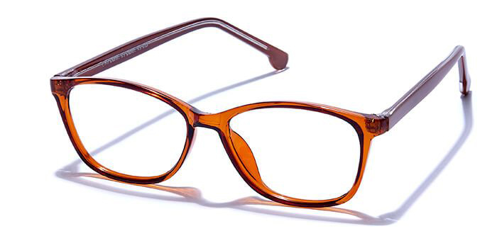  Glossy Brown Full Frame Wayfarer Computer Glasses for Men and Women