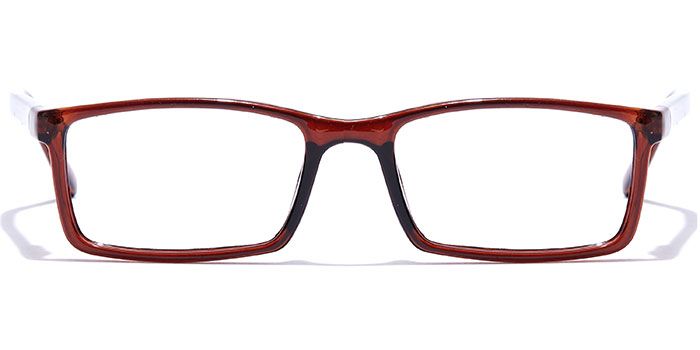  Glossy Brown Full Frame Rectangle Computer Glasses for Men and Women