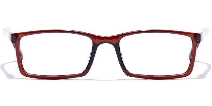  Glossy Brown Full Frame Rectangle Computer Glasses for Men and Women