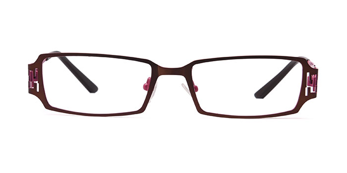  Brown Full Frame Rectangle Eyeglasses for Men and Women