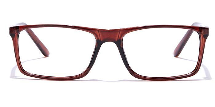  Glossy Brown Full Frame Rectangle Computer Glasses for Men and Women