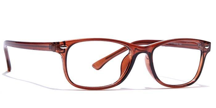  Glossy Brown Full Frame Rectangle Computer Glasses for Men and Women