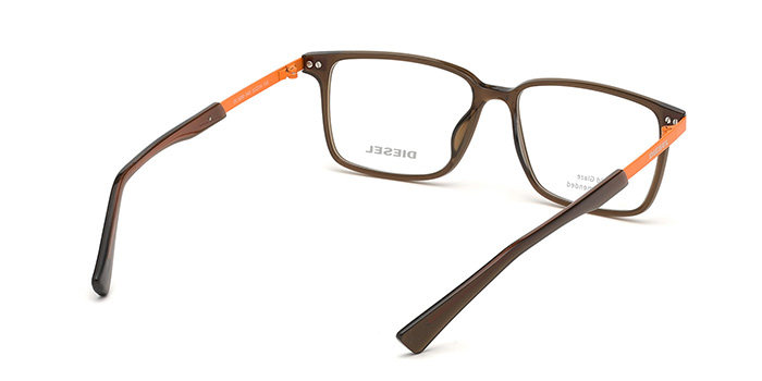 Diesel Brown Full Frame Rectangle Eyeglasses for Men and Women