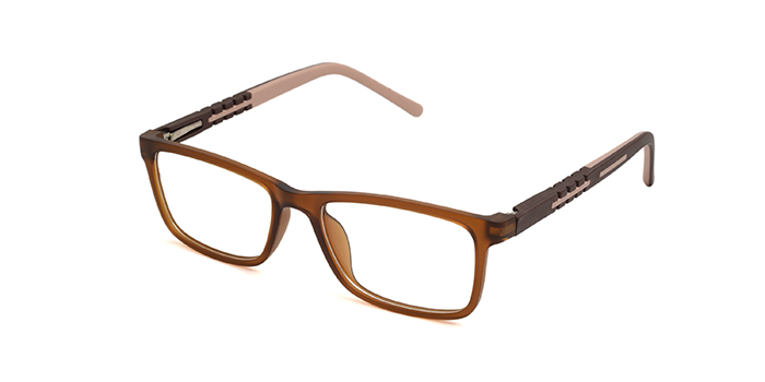  Brown Full Frame Rectangle Eyeglasses for Kids