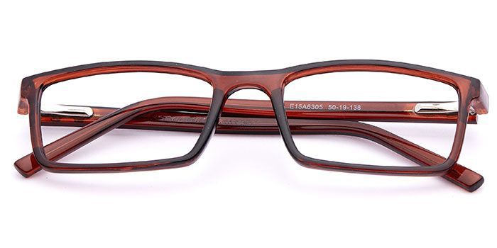  Brown Full Frame Rectangle Computer Glasses for Men