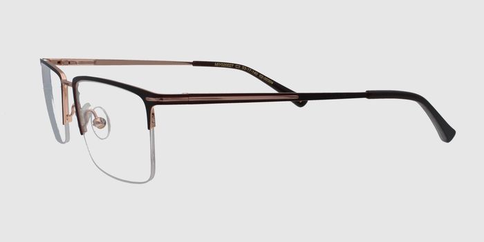  Brown Half rim Rectangle Eyeglasses for Men