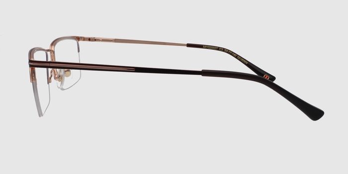  Brown Half rim Rectangle Eyeglasses for Men